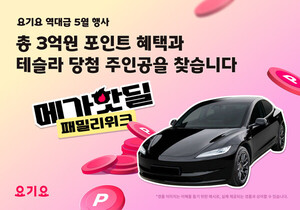"테슬라 Model Y 노려라" 요기요, 5월 '메가핫딜 패밀리위크' - 뉴스 썸네일 이미지